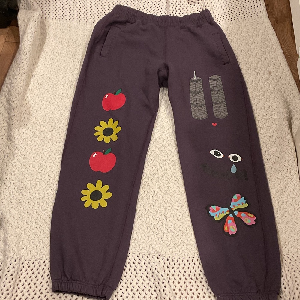 Awake NY MENS GRAPHIC PRINT ELASTICATED TRACK PANTS L - Picture 4 of 10